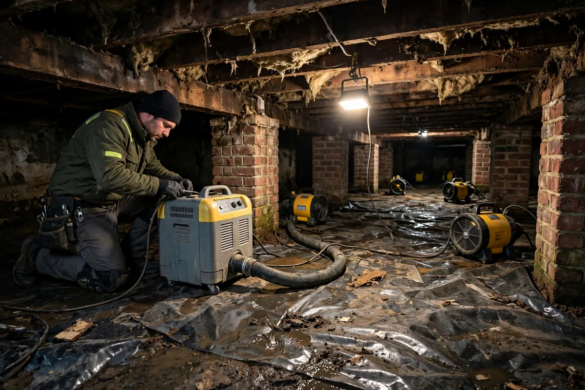Crawl Space Drying — a guide for Alabama homeowners after storm and flood water damage